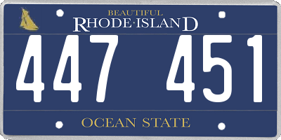 RI license plate 447451