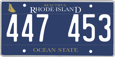 RI license plate 447453