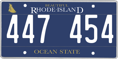 RI license plate 447454