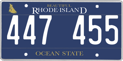 RI license plate 447455