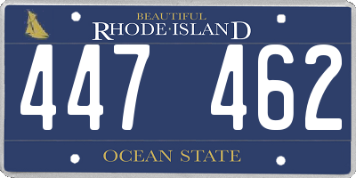 RI license plate 447462