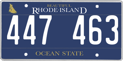 RI license plate 447463