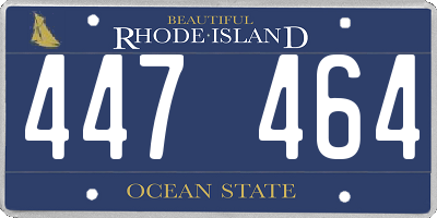 RI license plate 447464