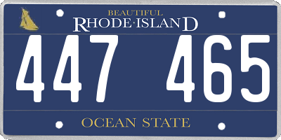 RI license plate 447465