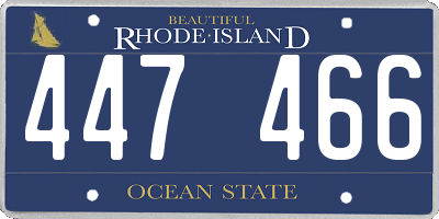 RI license plate 447466