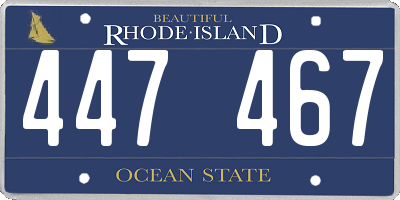 RI license plate 447467