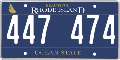 RI license plate 447474