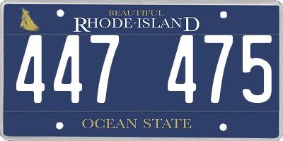 RI license plate 447475