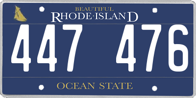 RI license plate 447476