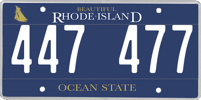 RI license plate 447477
