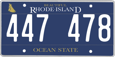RI license plate 447478