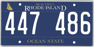 RI license plate 447486