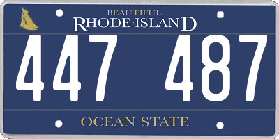 RI license plate 447487