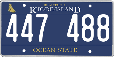 RI license plate 447488