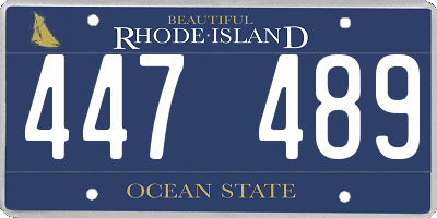 RI license plate 447489