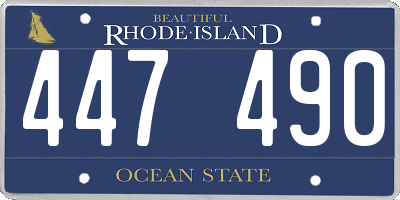 RI license plate 447490