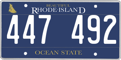 RI license plate 447492