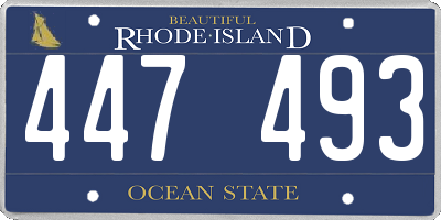 RI license plate 447493