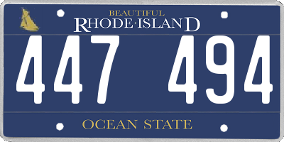 RI license plate 447494