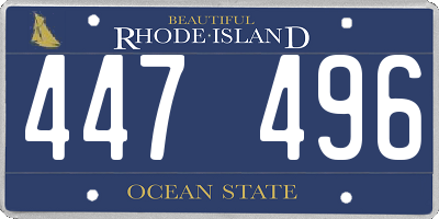 RI license plate 447496