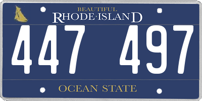 RI license plate 447497