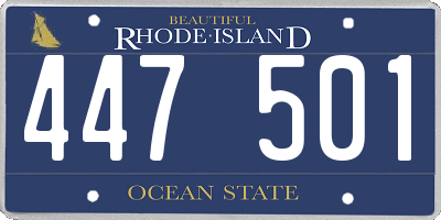 RI license plate 447501