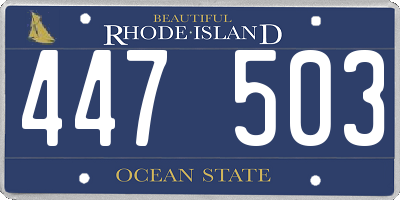 RI license plate 447503