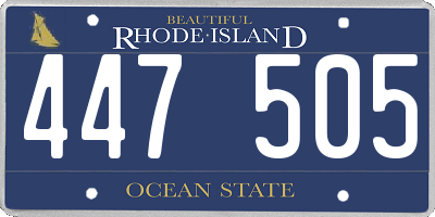 RI license plate 447505