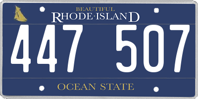 RI license plate 447507