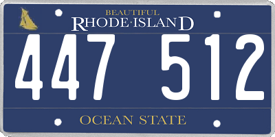 RI license plate 447512