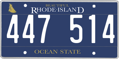 RI license plate 447514
