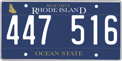 RI license plate 447516