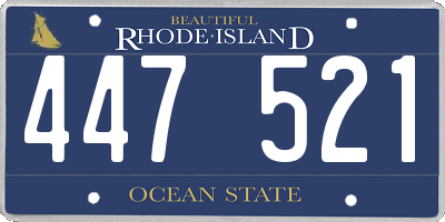 RI license plate 447521