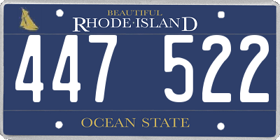 RI license plate 447522