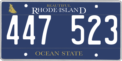 RI license plate 447523