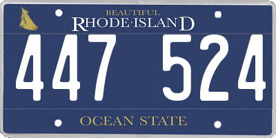 RI license plate 447524