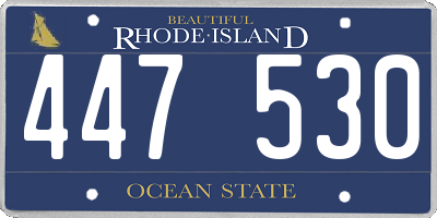 RI license plate 447530