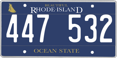 RI license plate 447532