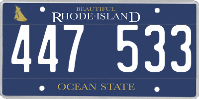 RI license plate 447533