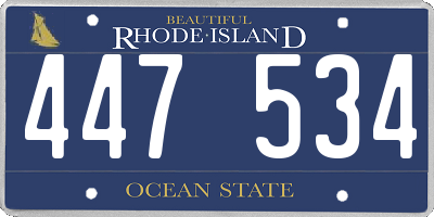 RI license plate 447534