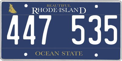 RI license plate 447535