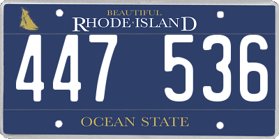 RI license plate 447536