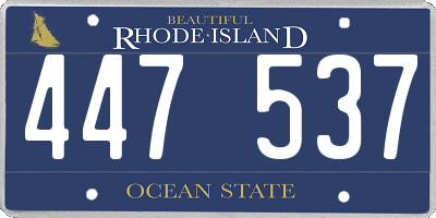 RI license plate 447537