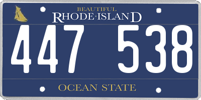 RI license plate 447538