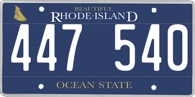 RI license plate 447540