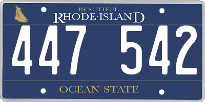 RI license plate 447542