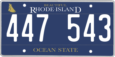 RI license plate 447543