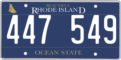 RI license plate 447549