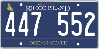RI license plate 447552