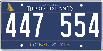 RI license plate 447554
